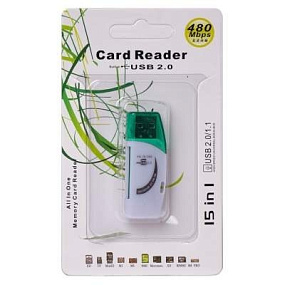 Card Reader универсальный CR-01 (MicroSD,SD, M2, MS) белый